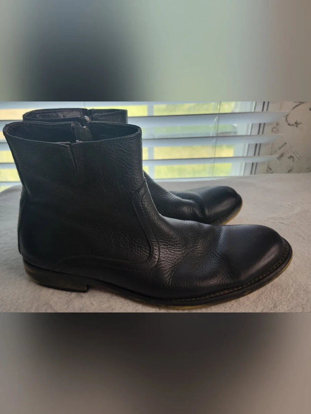 Kenneth Cole Reaction Black Leather Noble Men Chukka Ankle Boots Size 10 Nobel